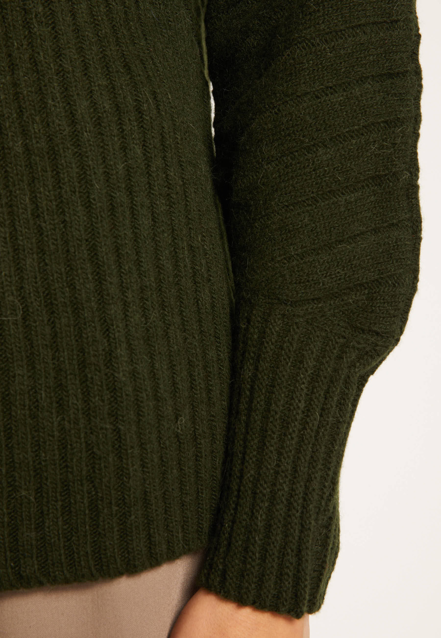 High neck sweater in wool and alpaca - Sylia
