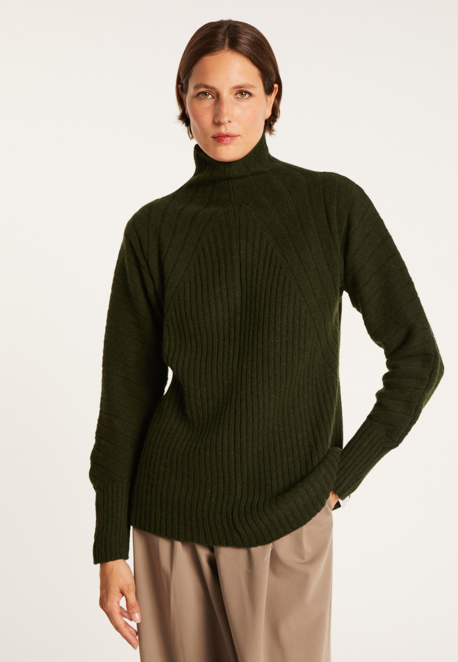 High neck sweater in wool and alpaca - Sylia