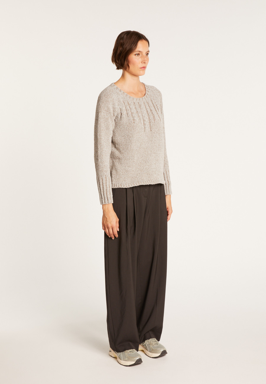 Suéter com fios de veludo de lã de seda - Bahamas