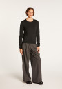 Pull en laine et soie ouverture dos - Embrun 6388 gris granit - 10 gris foncé