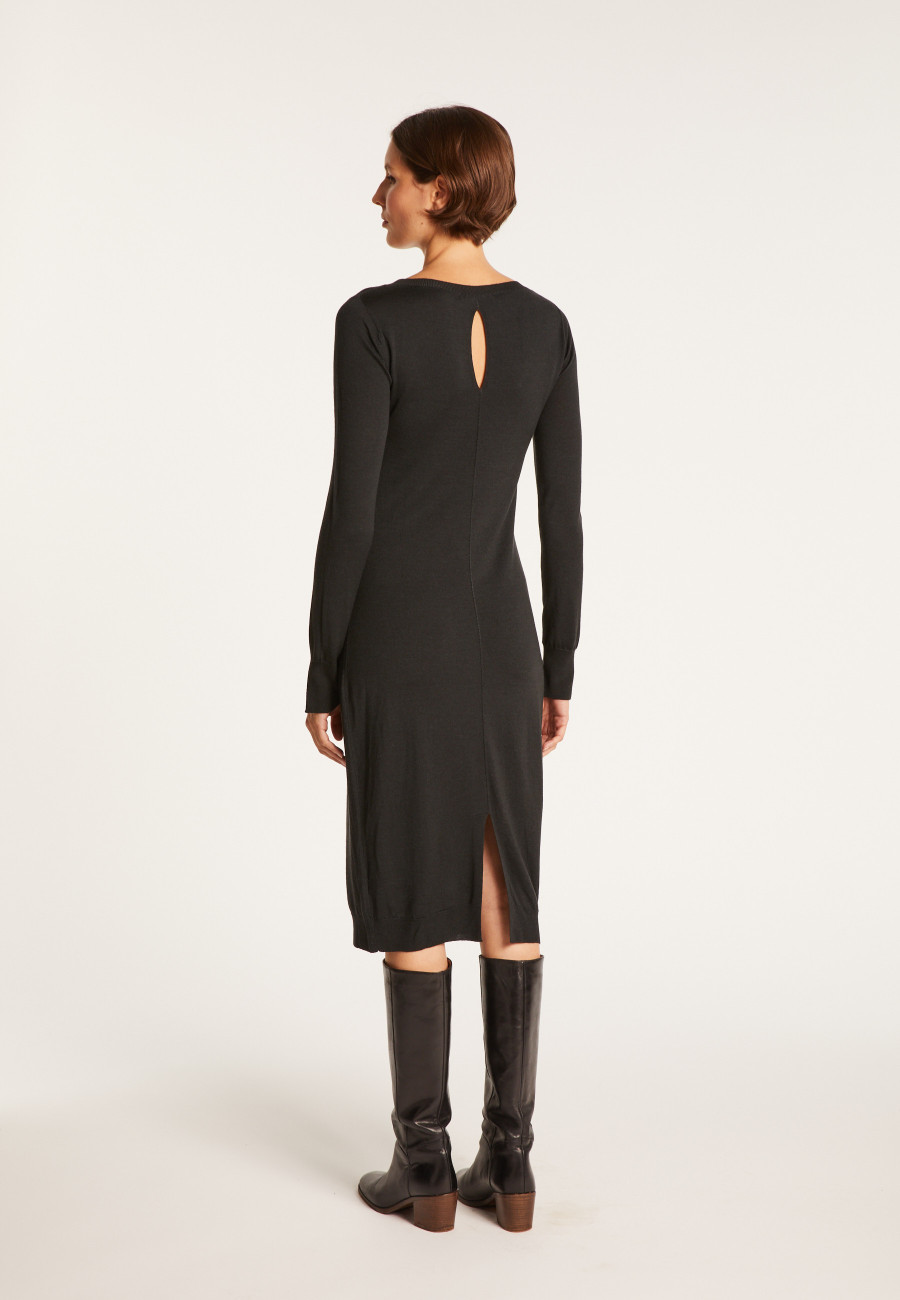 Dress made of wool and silk with back slit -  Epopée