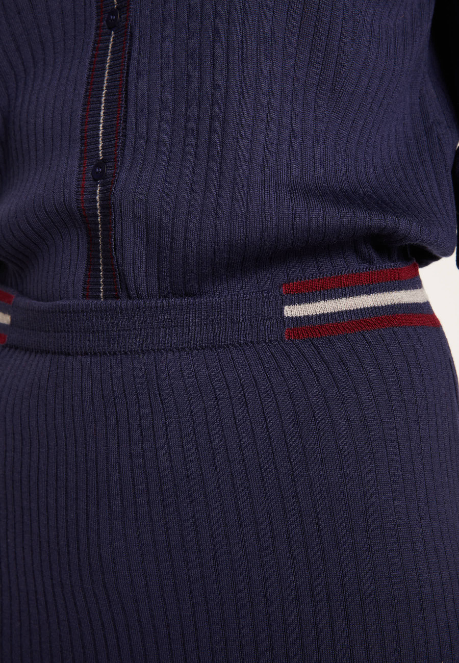 Jupe droite en laine côtelée - Etreinte