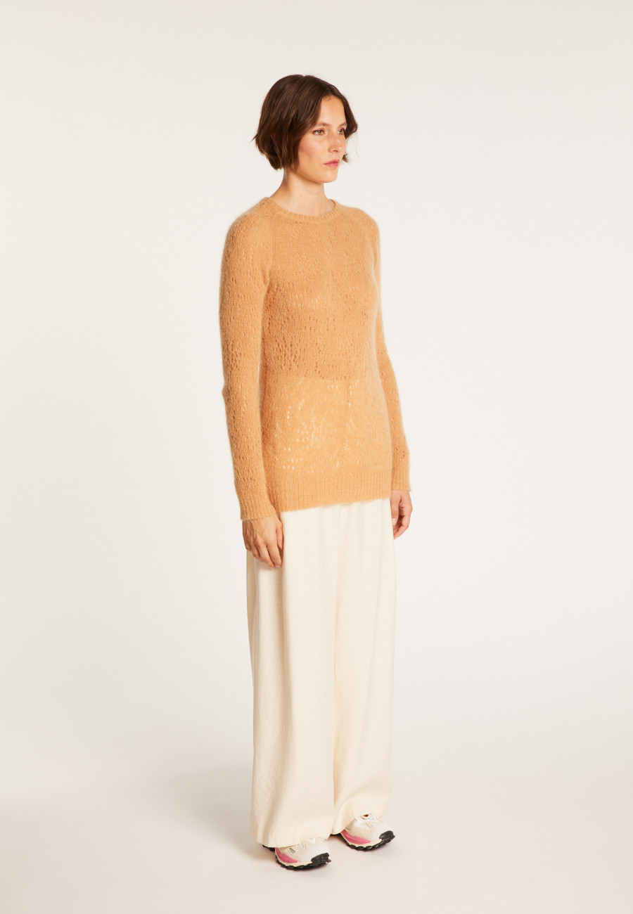 Long hemstitched jumper made of mohair - Emelin