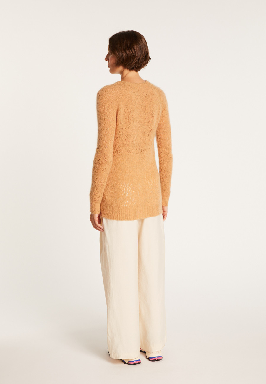 Pull long en mohair ajouré - Emelin