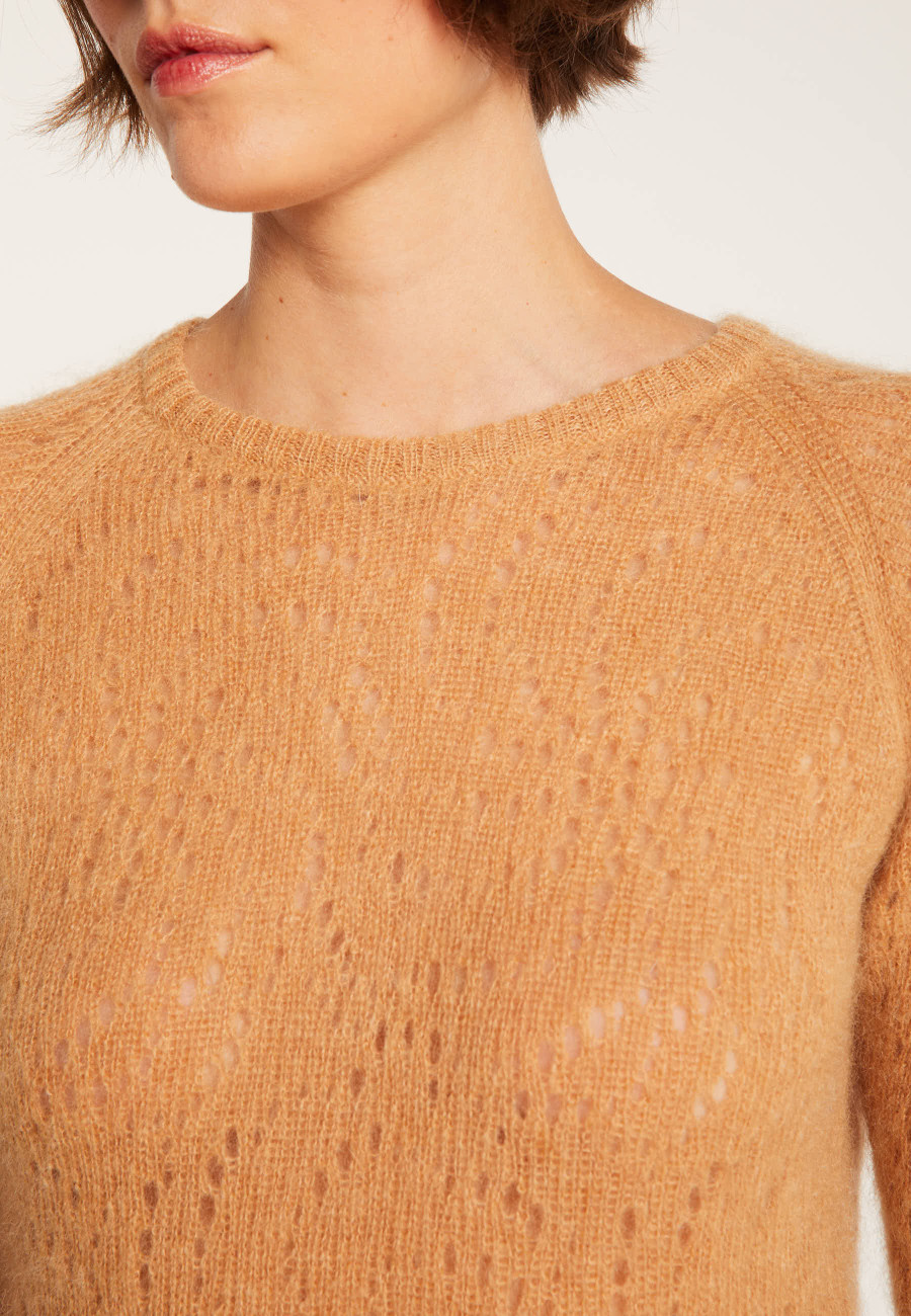 Long hemstitched jumper made of mohair - Emelin