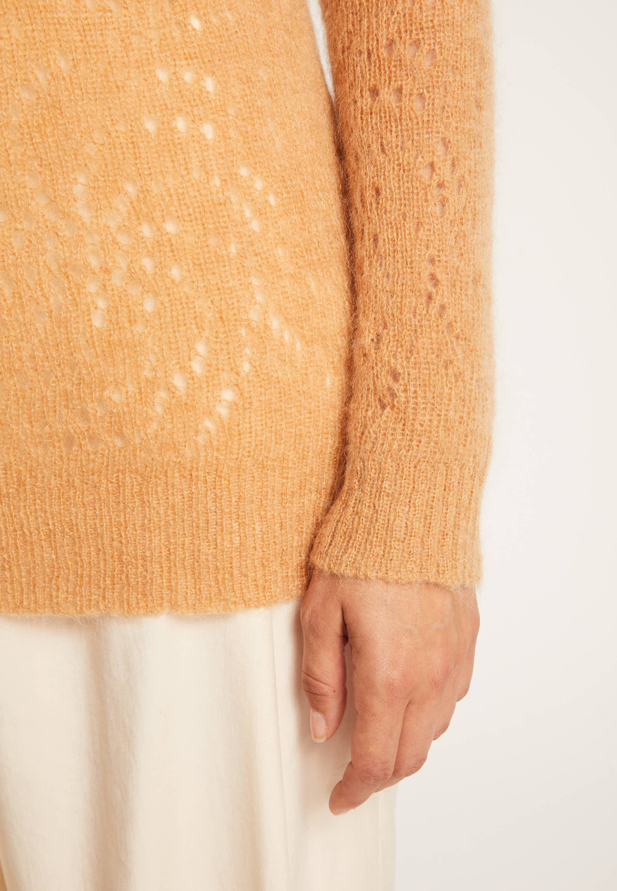 Pull long en mohair ajouré - Emelin