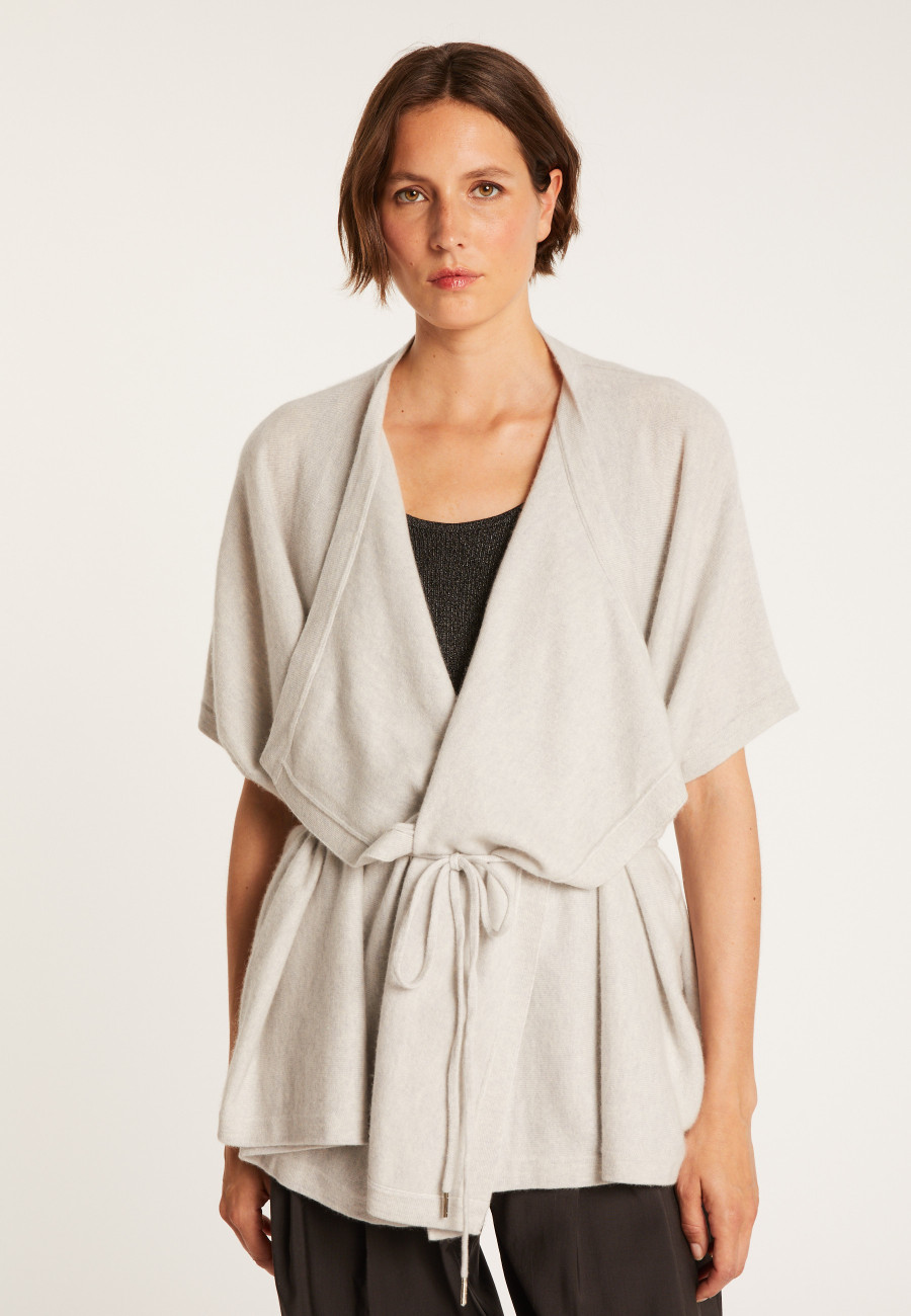 Sleeveless Cashmere kimono cardigan - Oumi