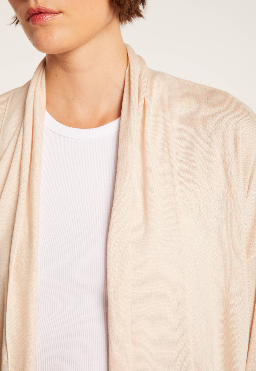 Bamboo cashmere cardigan with shawl collar - Hani