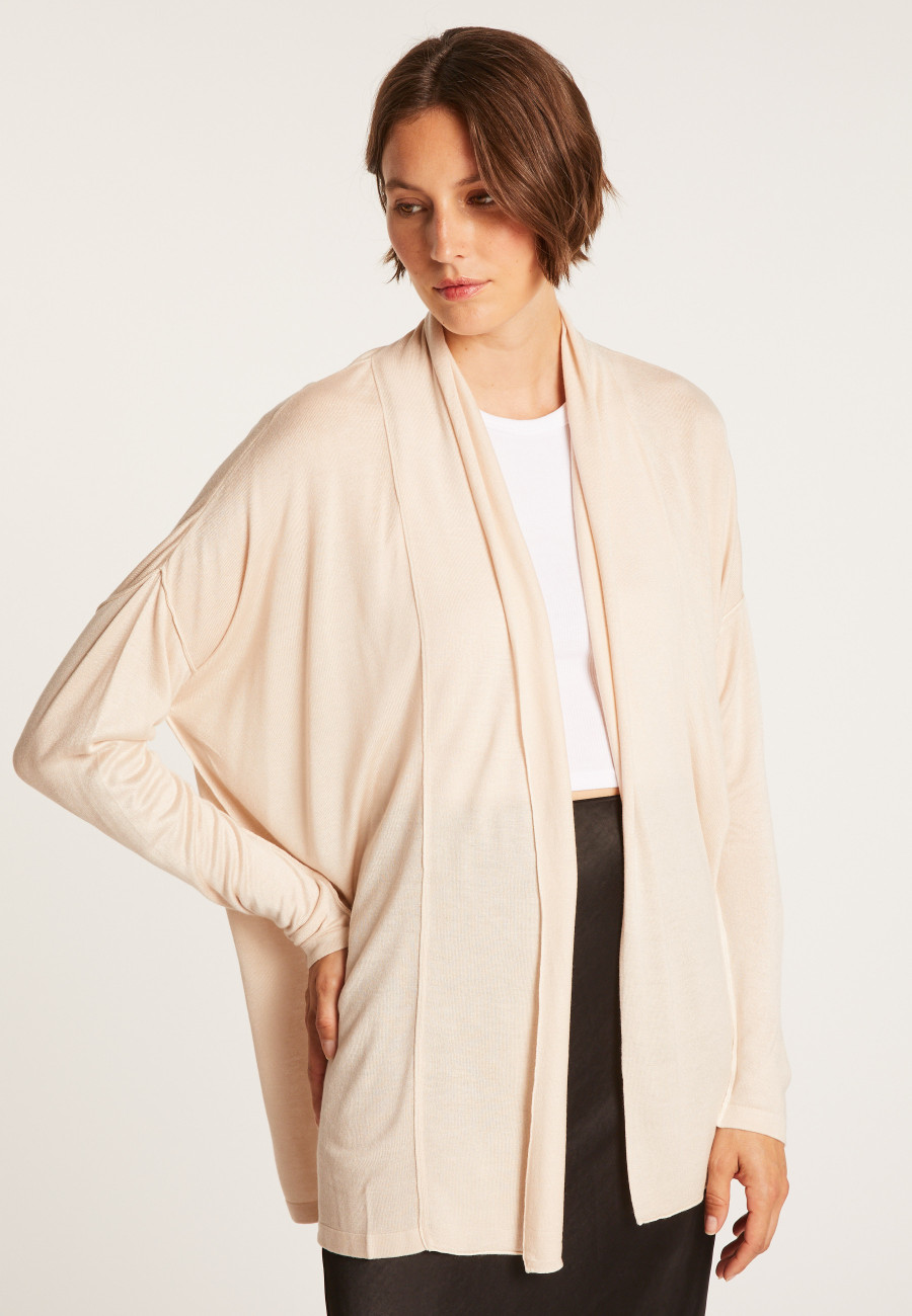 Bamboo cashmere cardigan with shawl collar - Hani
