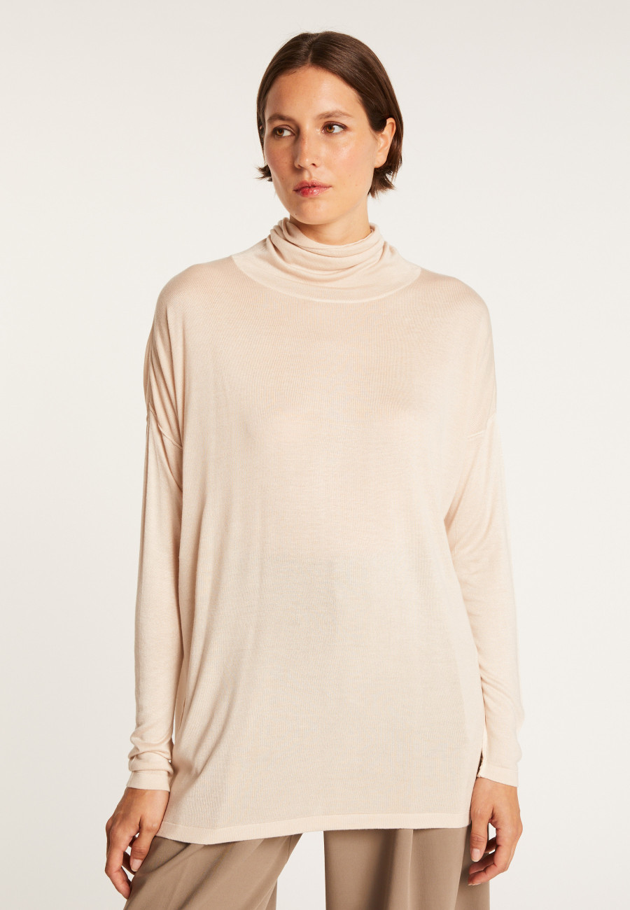 Oversized cashmere bamboo turtleneck jumper - Heva