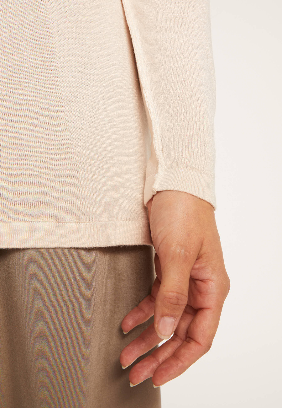 Suéter oversized de gola alta em fibra de caxemira de bambu - Heva