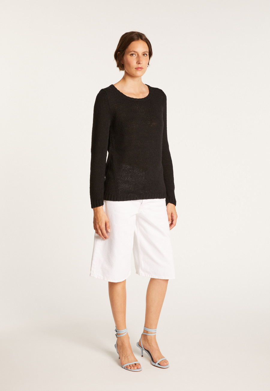 Pull col rond en soie coton et laine - Benji