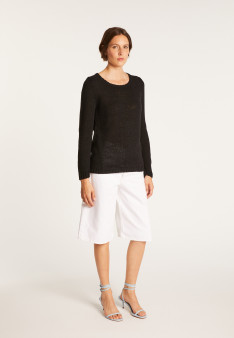 BENJI. PULL COL ROND LAINE ET COTON