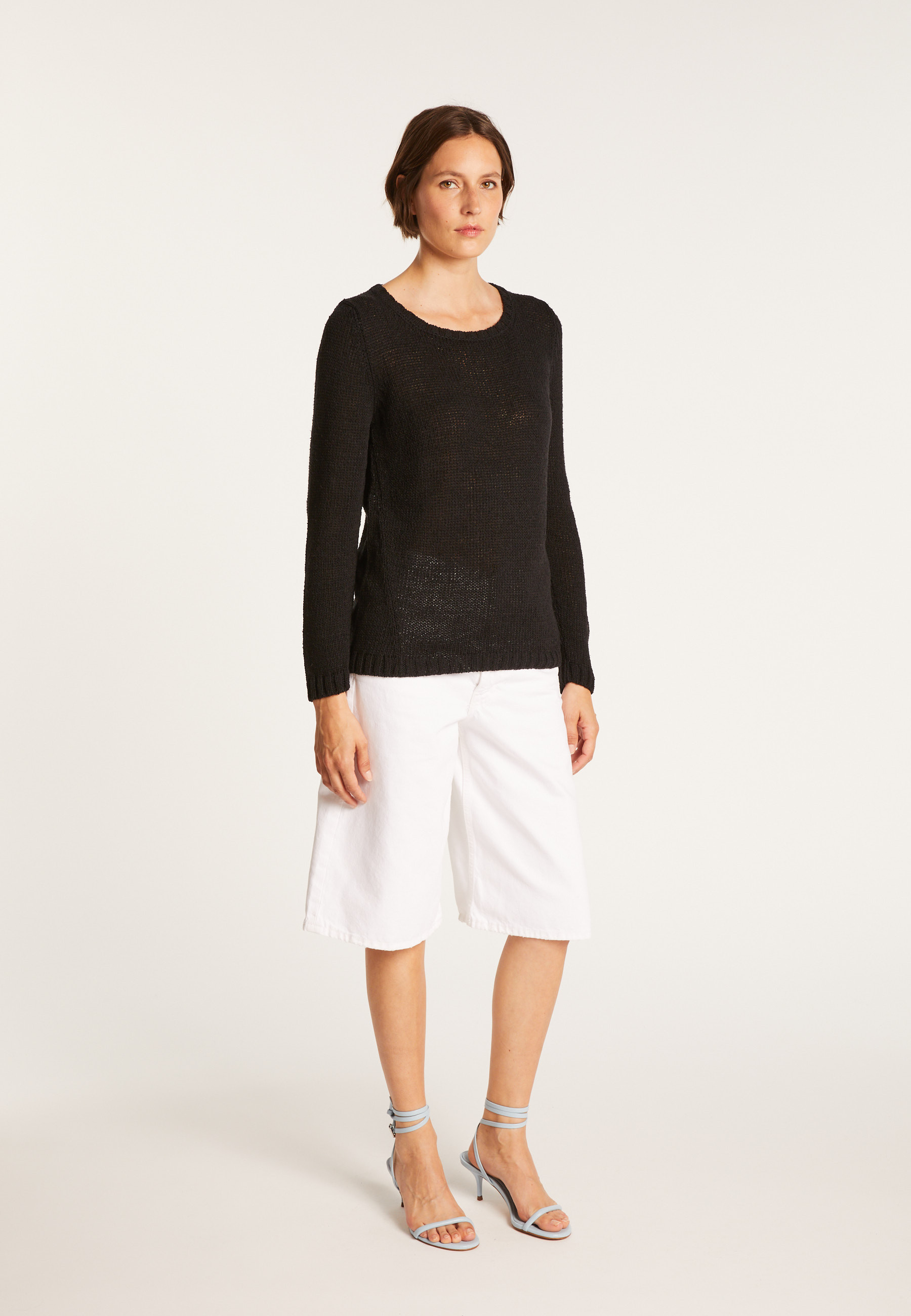 BENJI. PULL COL ROND LAINE ET COTON