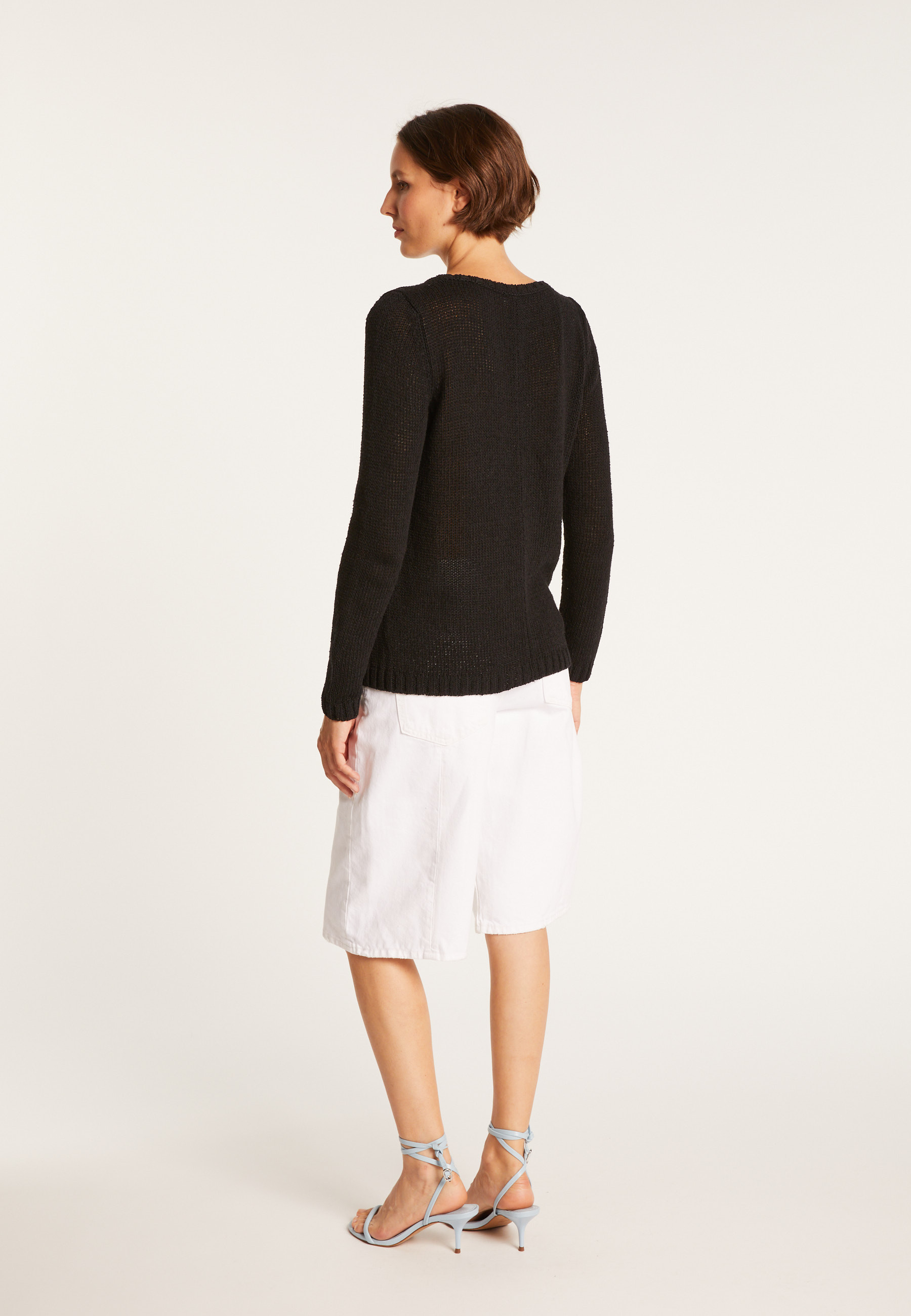 BENJI. PULL COL ROND LAINE ET COTON