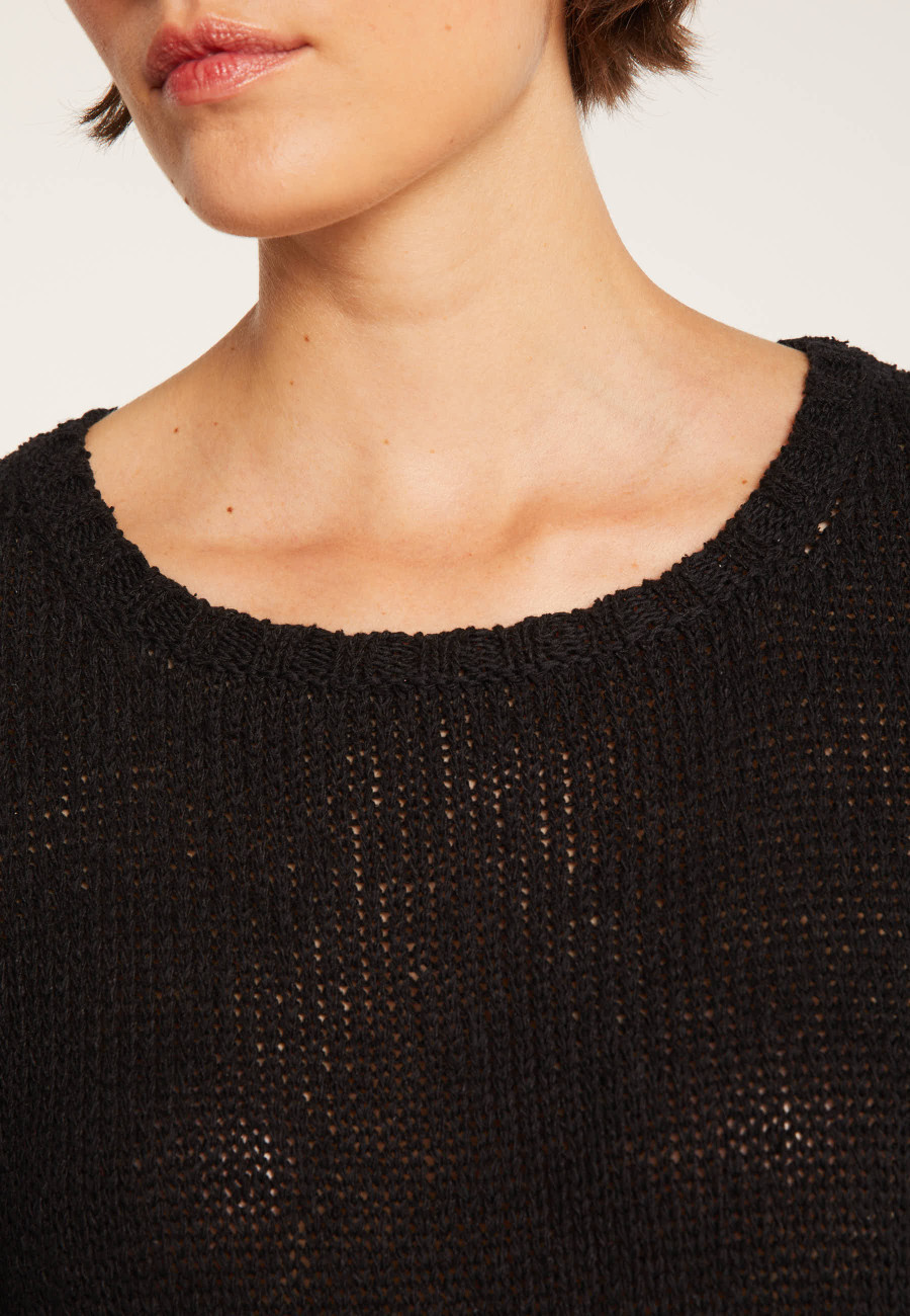 Pull col rond en soie coton et laine - Benji