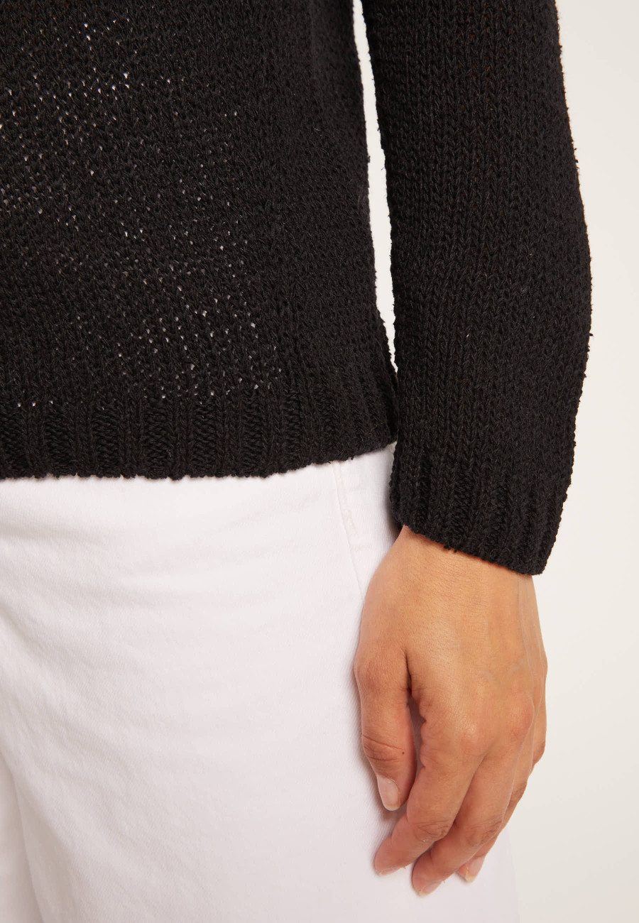 Pull col rond en soie coton et laine - Benji