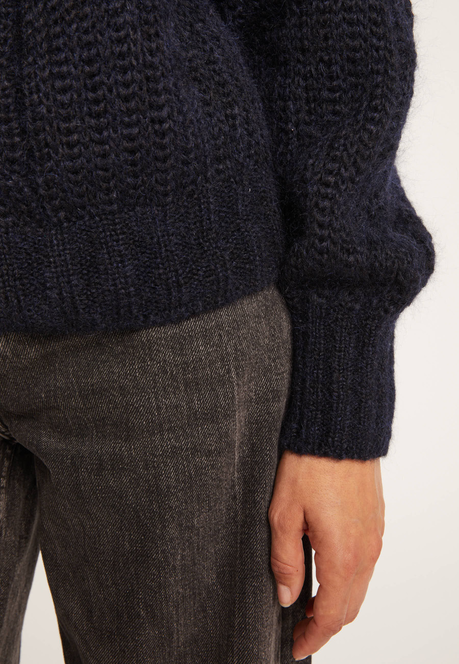 Pull col montant zippé en mohair - Gilda