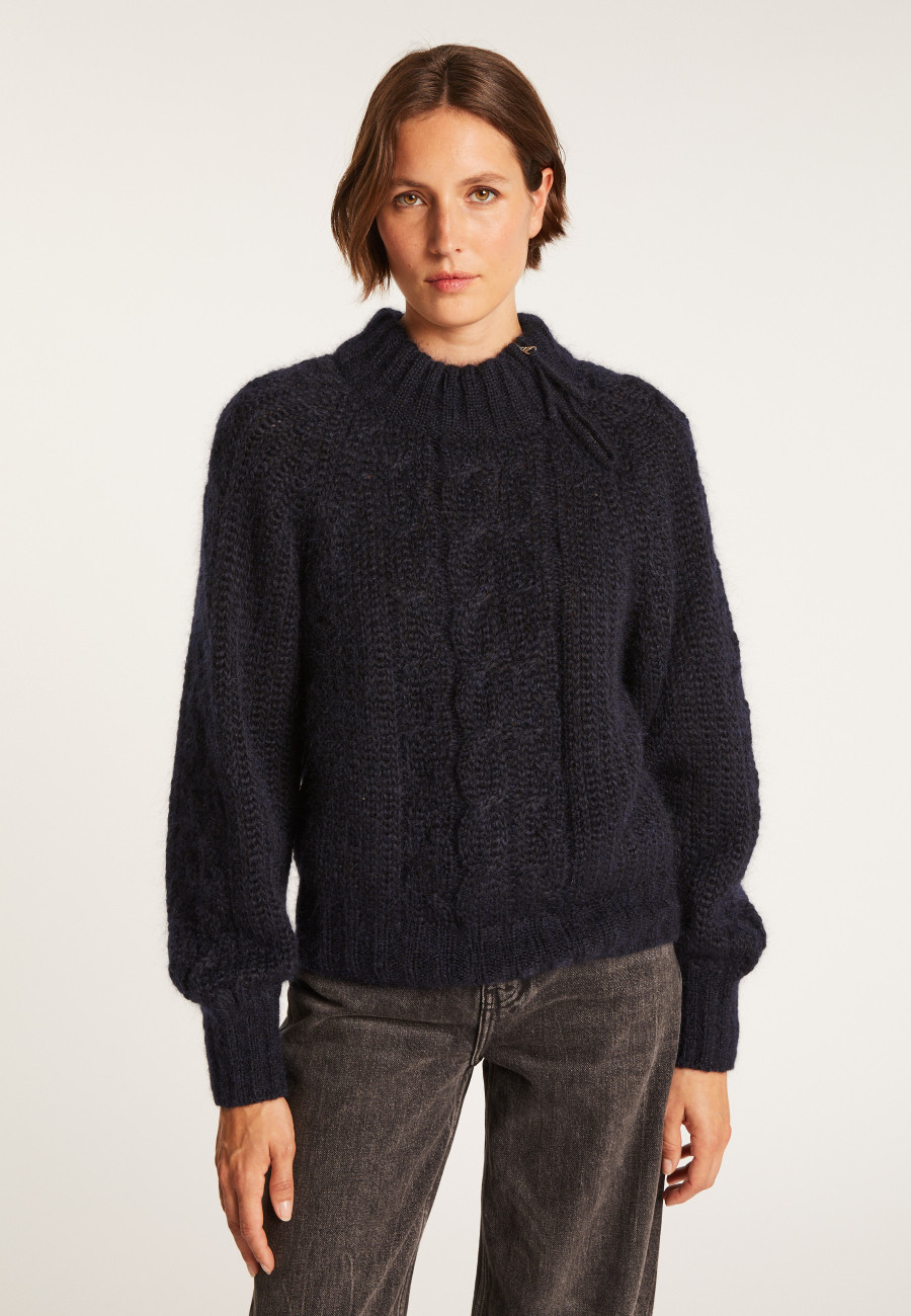 Pull col montant zippé en mohair - Gilda