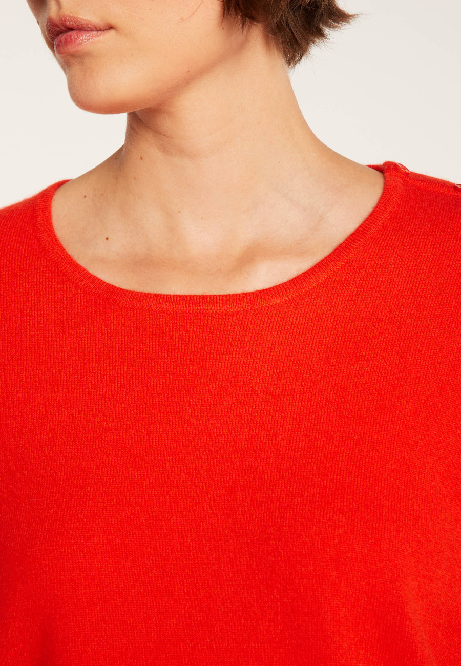 Cashmere wide shoulder buttons sweater - Brook