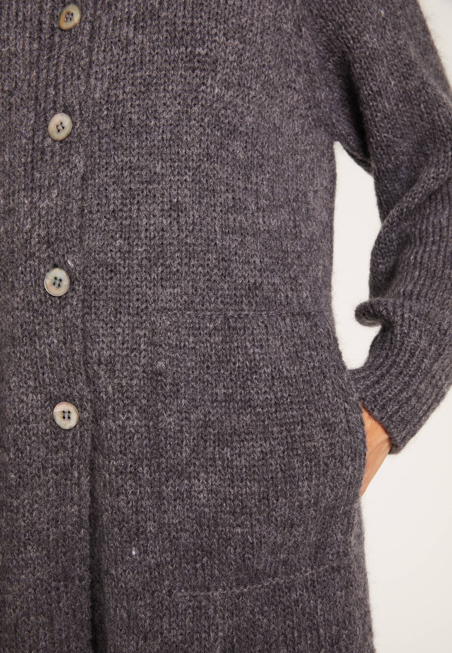 Long mohair cardigan with pockets - Gaya