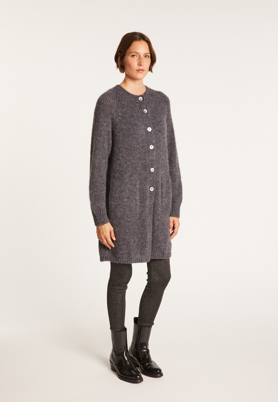 Colete longo de mohair com bolsos - Gaya