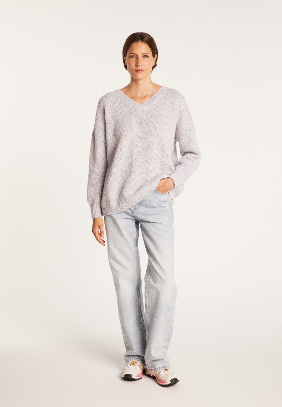 Colete Nylon Lã com decote em V na frente e nas costas - Gebril