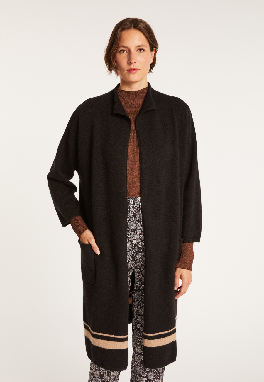2-ply cashmere coat with high collar - Dorys
