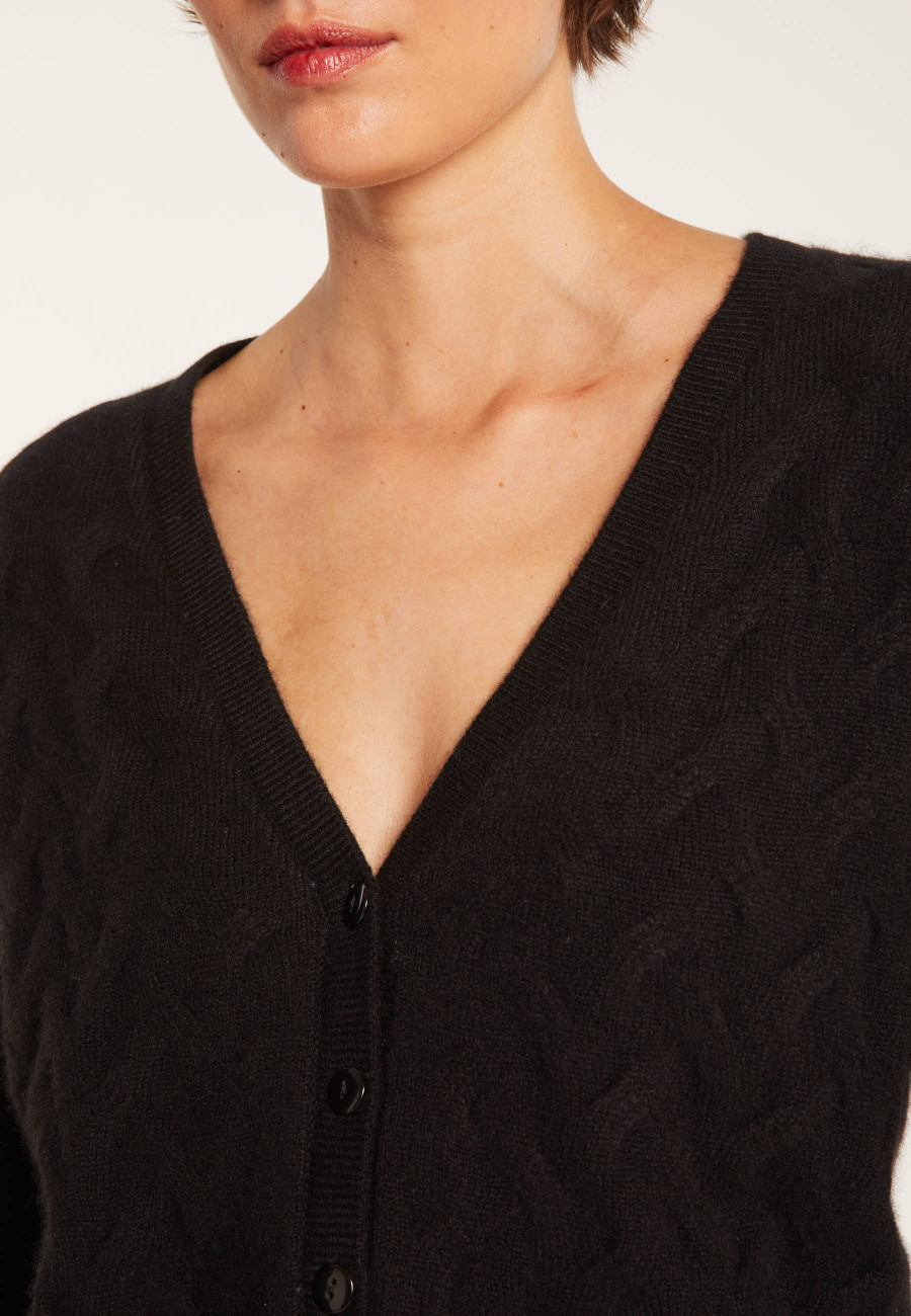 Cable-knit cashmere cardigan - Fiona
