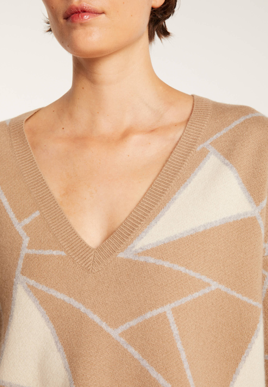 Pull à motifs géométriques en cachemire - Felixa