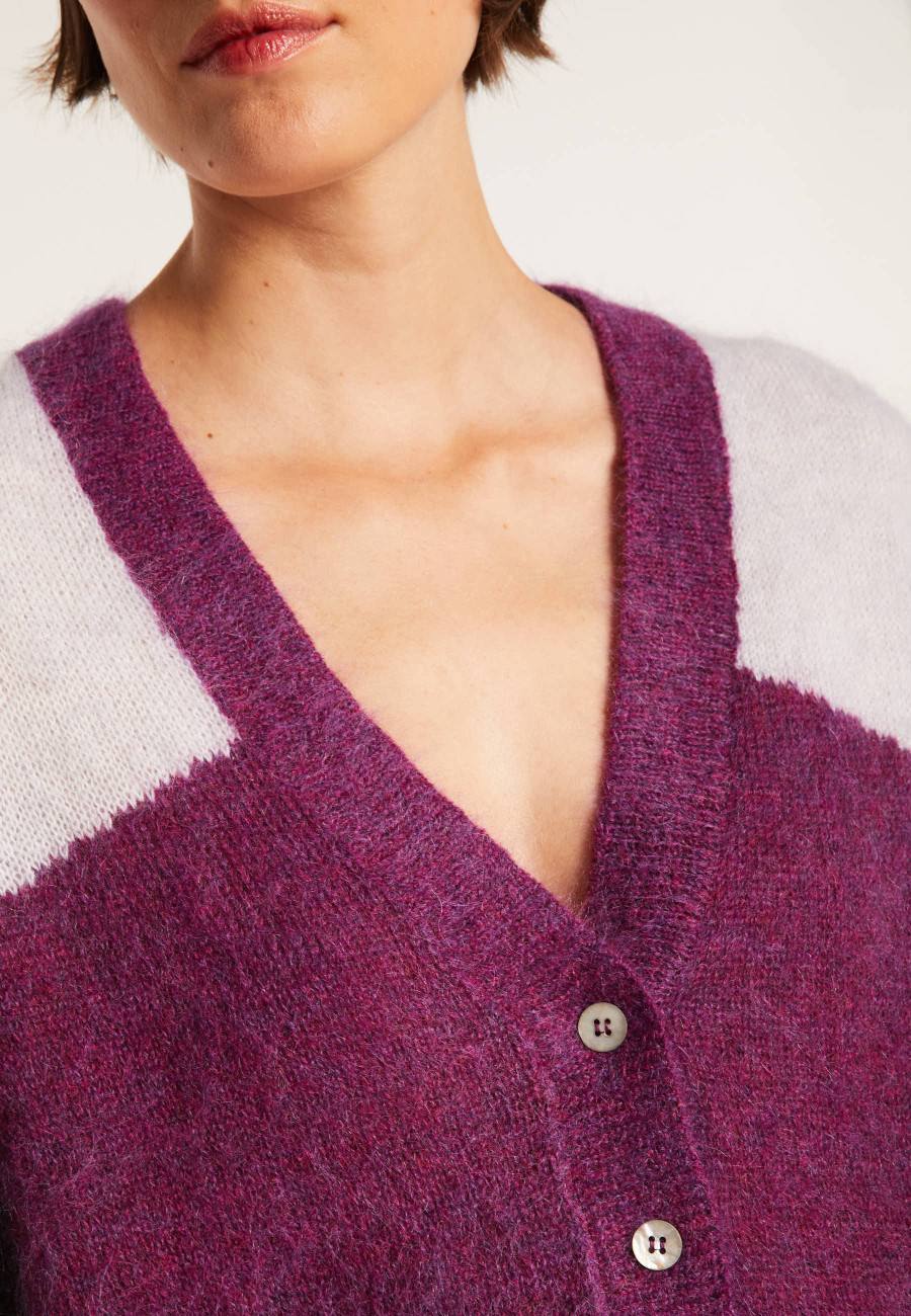 Cardigan col V en mohair - Floria
