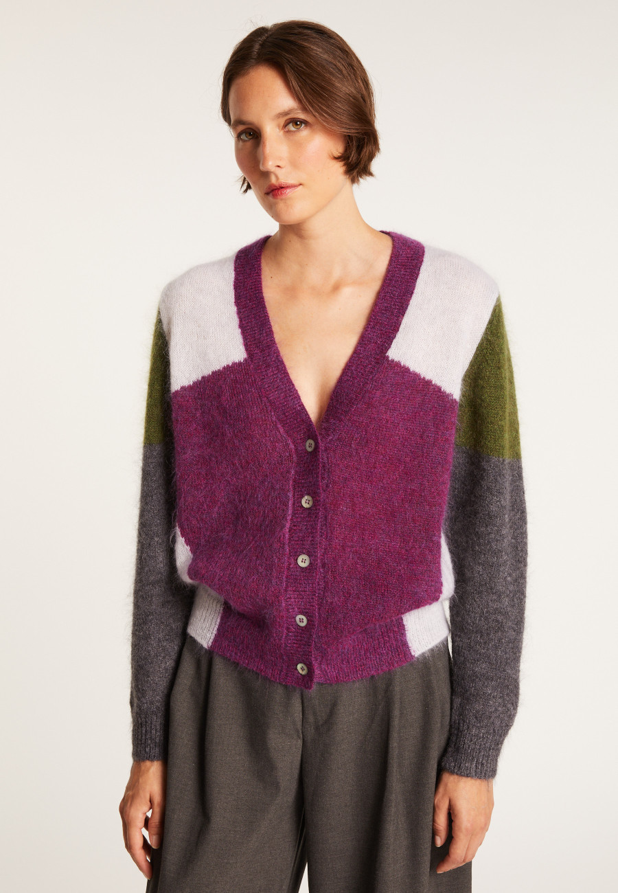 Cardigan col V en mohair - Floria