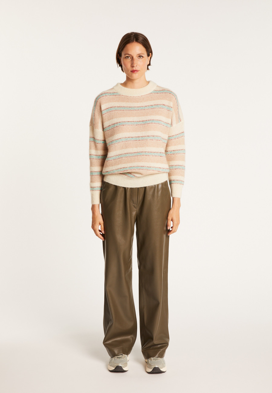 Round-neck striped mohair sweater - Charly