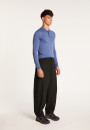 Polo manches longues en laine mérinos - Beryl 6143 saphir - 48 Bleu roi