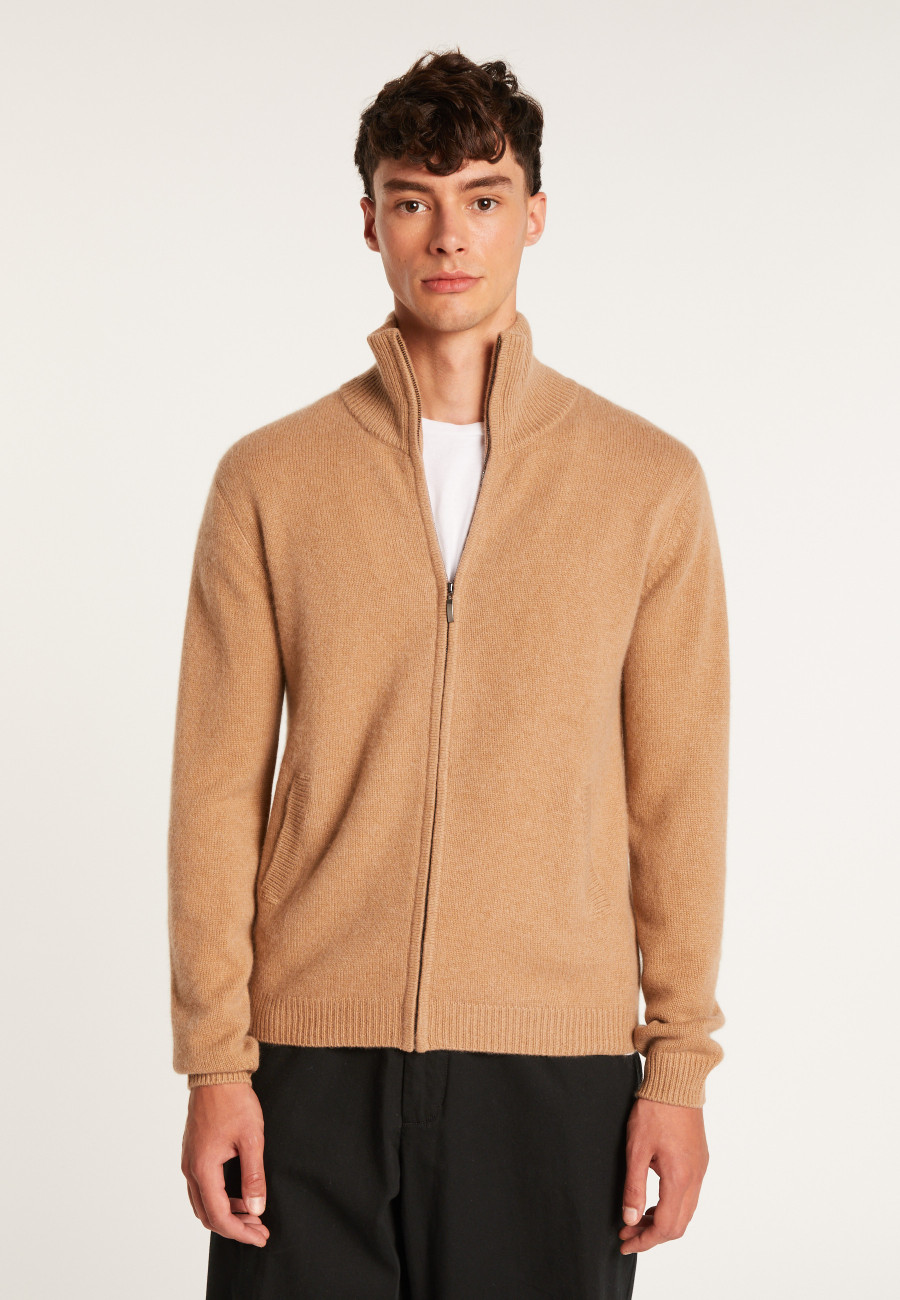 Cardigan com zíper e bolsos em cashmere 4 fios - François
