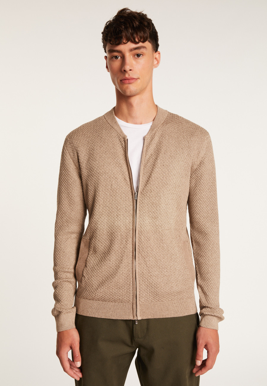 Cotton and cashmere zip-up cardigan - Hiro