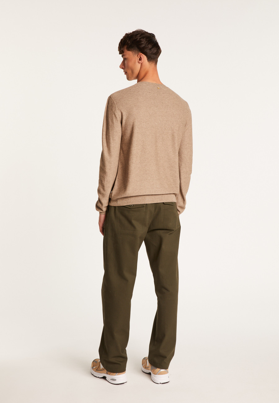 Cotton  and cashmere crew neck jumper - Hizoka