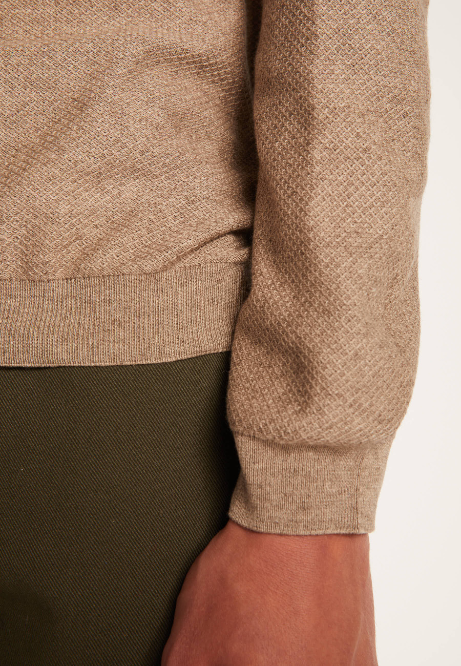 Cotton  and cashmere crew neck jumper - Hizoka