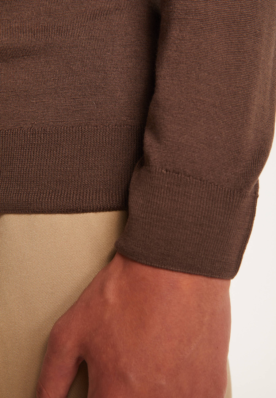 Zipped merino wool cardigan - Estian