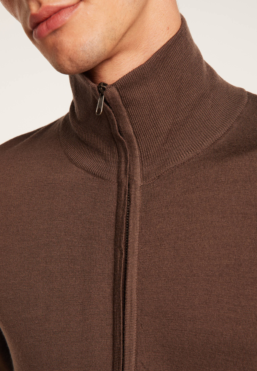 Colete com zíper em lã Merino - Estian