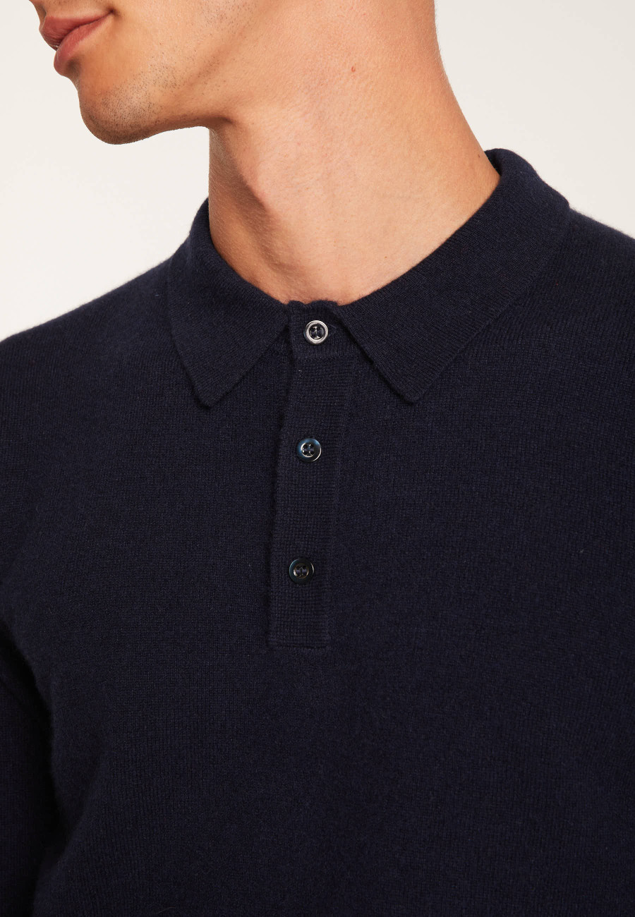 Jumper with polo collar in cashmere - Emerson