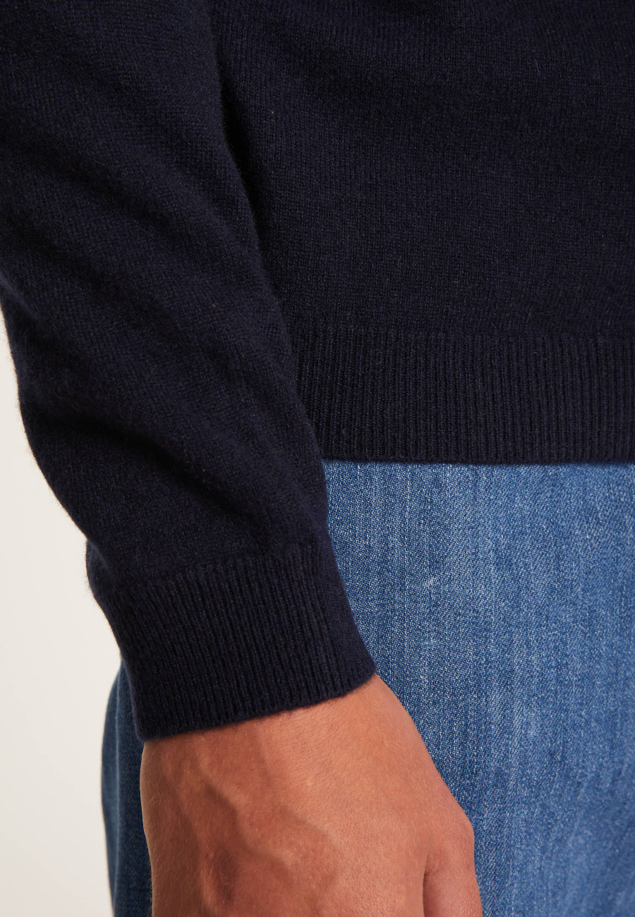 Jumper with polo collar in cashmere - Emerson