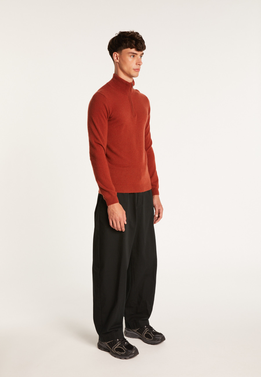Cashmere zip-up 2-ply jumper - Emile