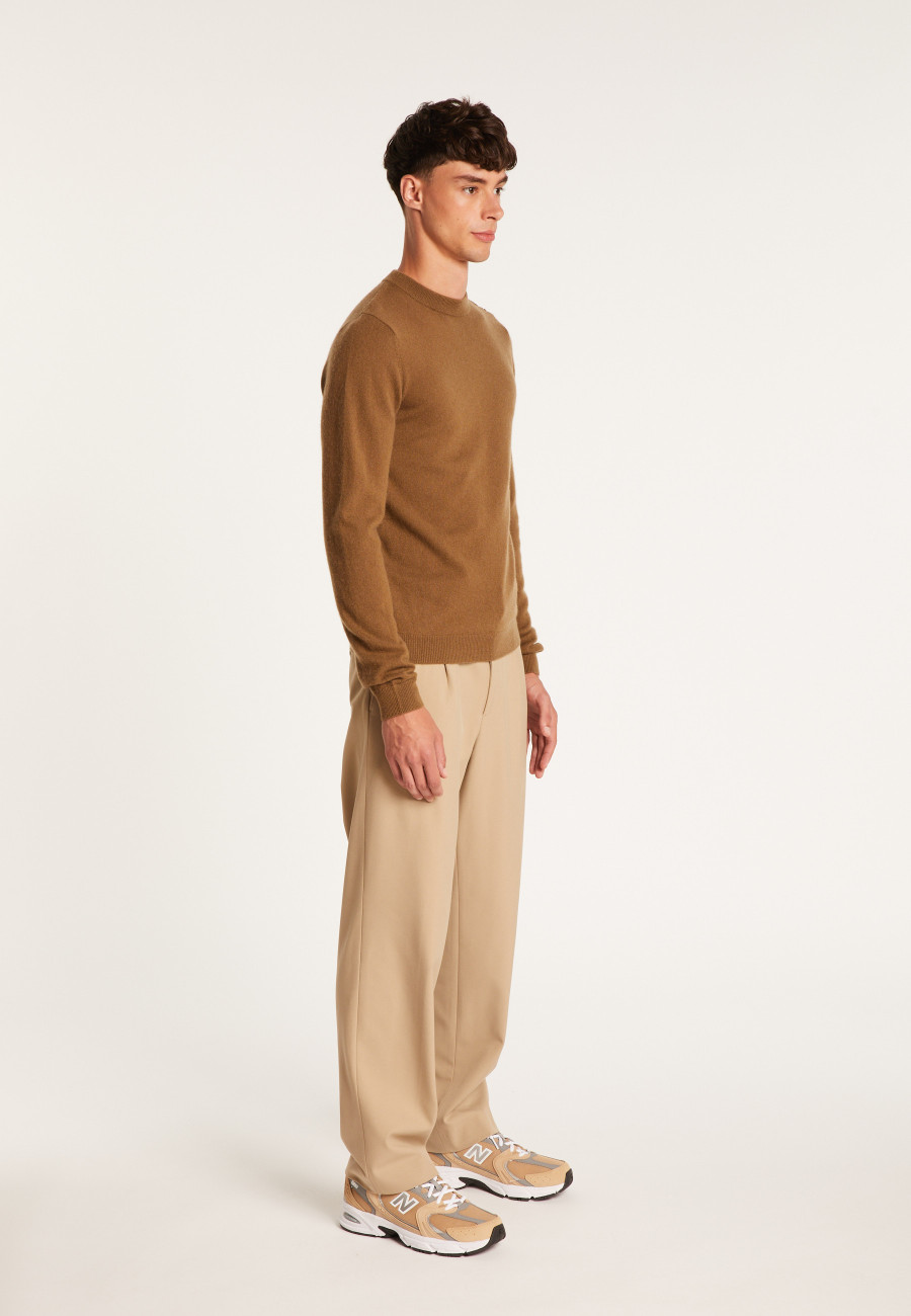 Suéter de cashmere com botões nos ombros - Bonifas