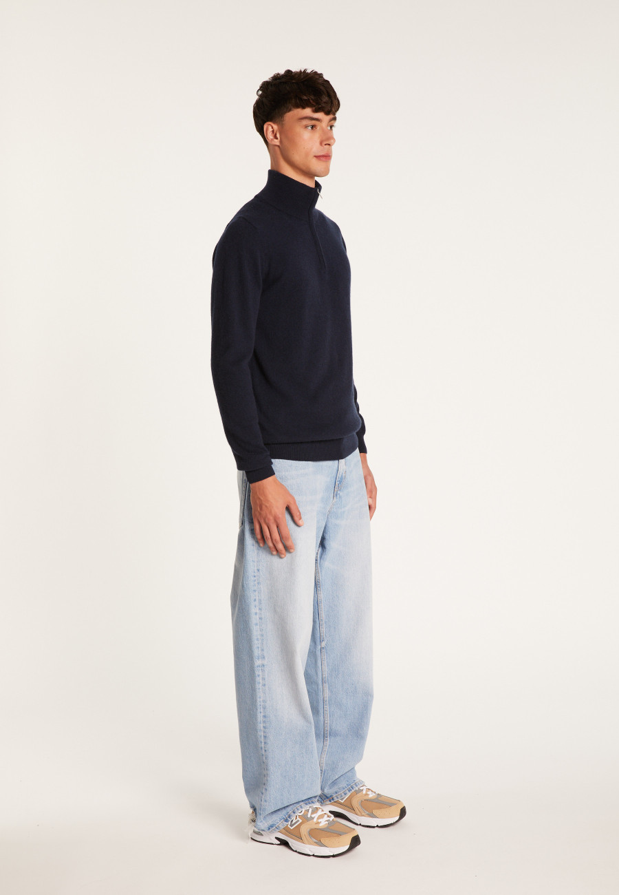 Cashmere sweater with zip neck - Emile