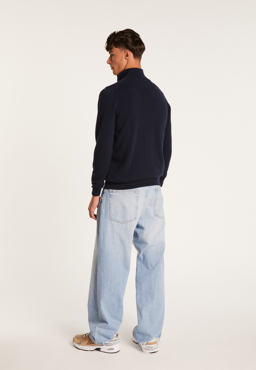 Cashmere sweater with zip neck - Emile