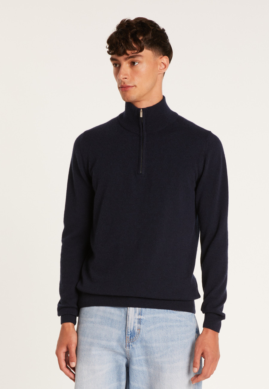 Cashmere sweater with zip neck - Emile