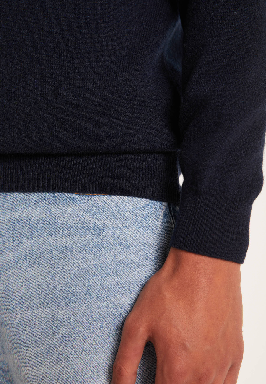 Cashmere sweater with zip neck - Emile