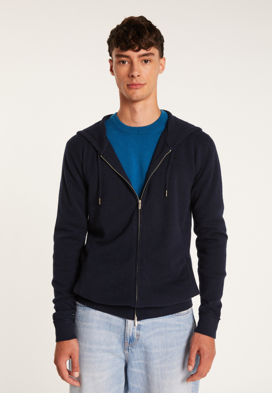 Veste zippée à capuche en cachemire - Emilien