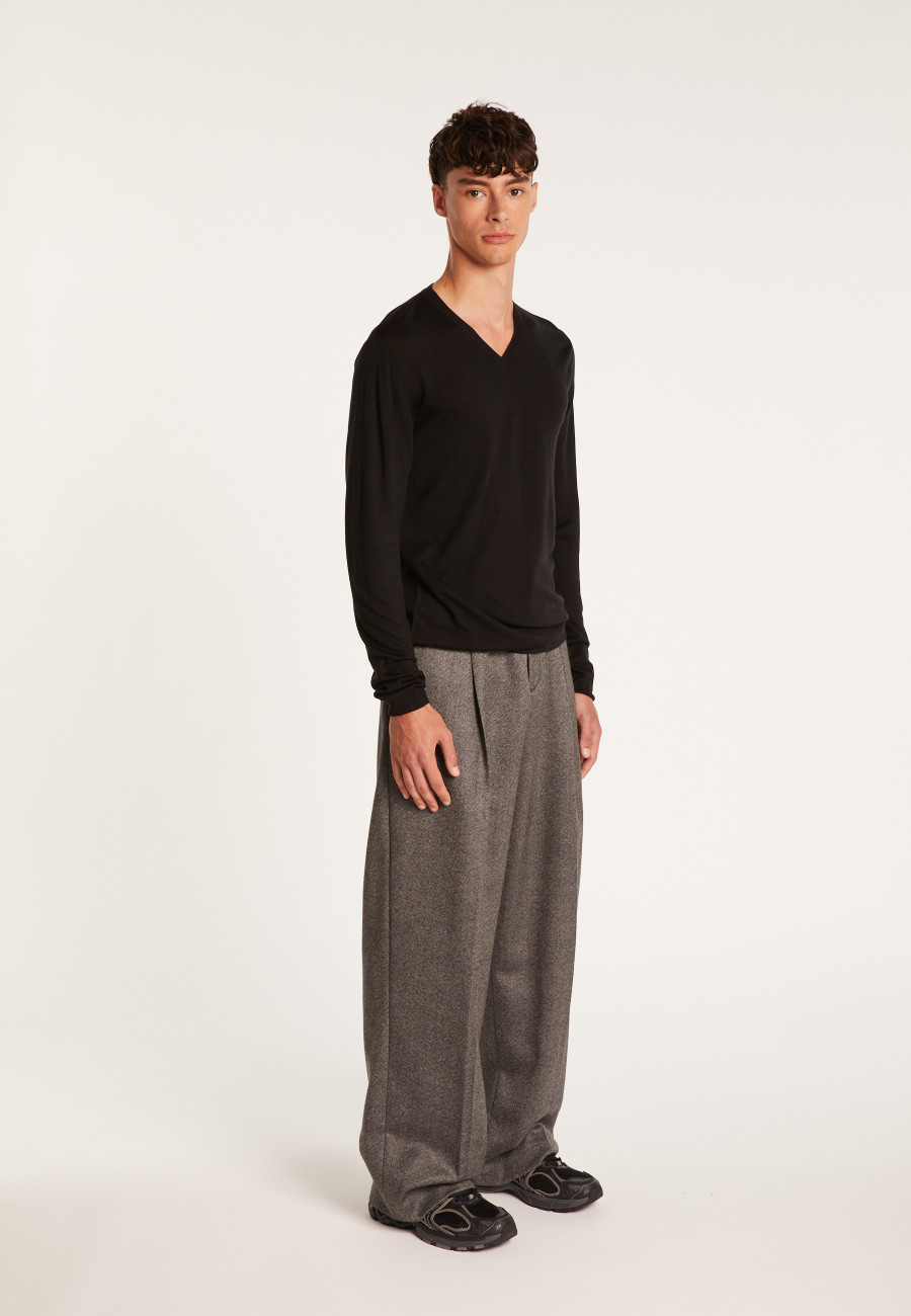 Pull col V en laine mérinos - Elmo